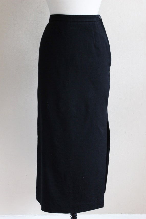Vintage 100% Wool Black Long Skirt - image 3
