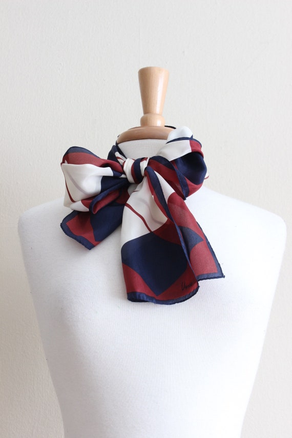 Vintage 1960s Vera Burgundy & Navy Blue Argyle Si… - image 7