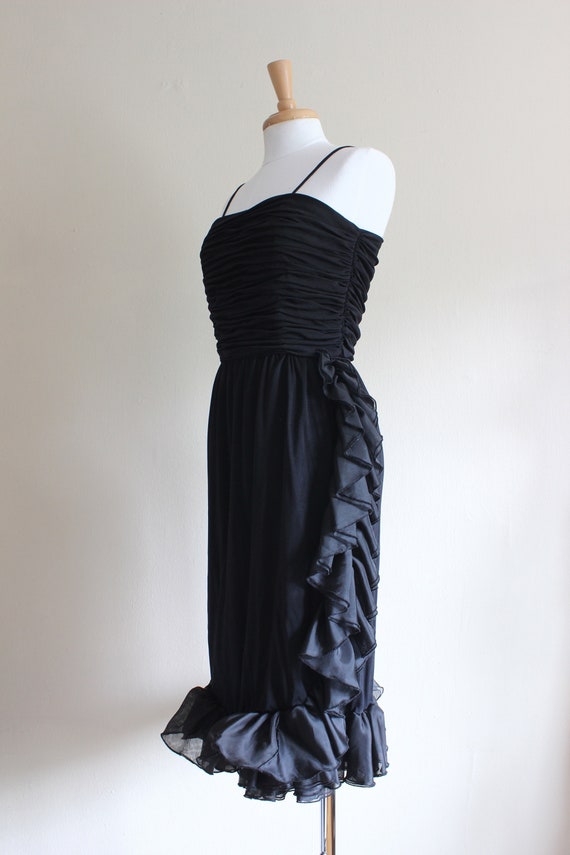 Vintage Jeri New York Black Ruffle Dress - image 6