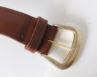 Vintage Omega Brown Leather & Leopard Ponyhair Belt - Etsy display picture 1
