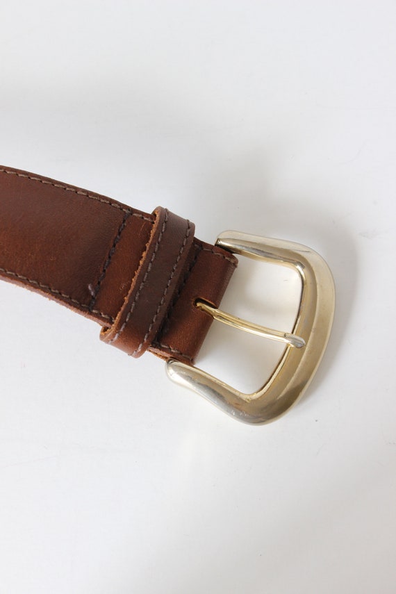 Vintage Omega Brown Leather & Leopard Ponyhair Belt - Gem
