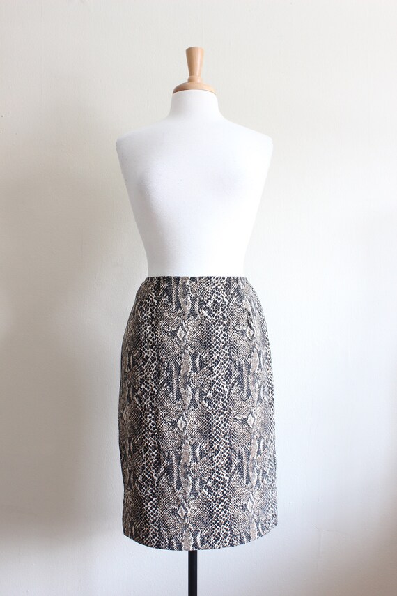 Vintage 1990s Snakeskin Print Skirt - image 2