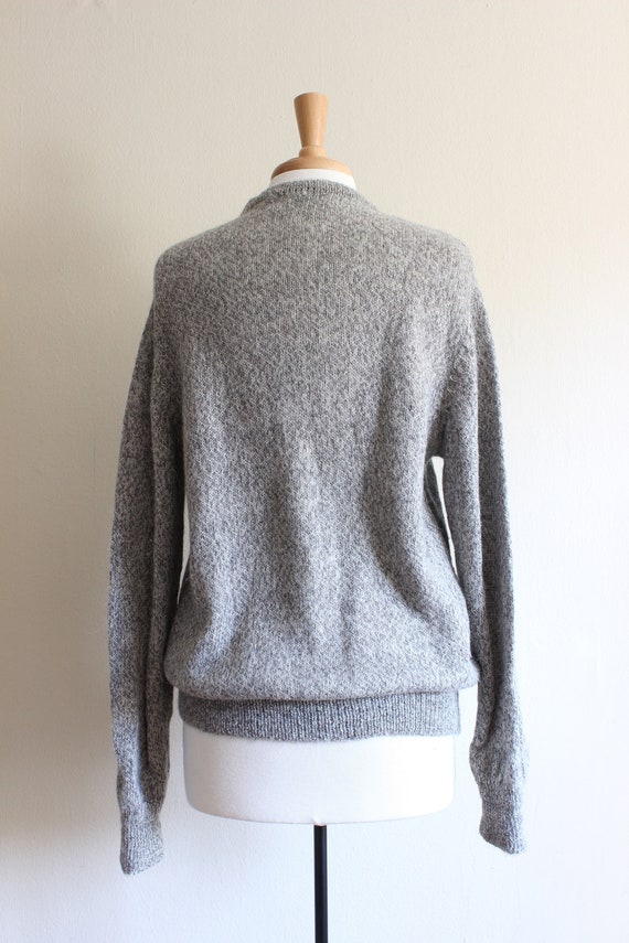 Vintage White and Grey Alpaca Knit Slouchy Sweater - image 9