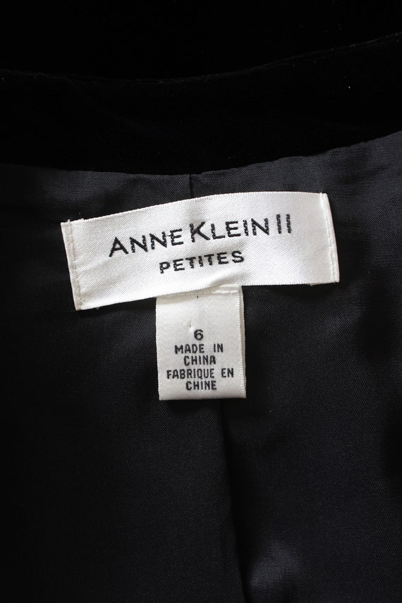 Vintage Anne Klein II Black Velvet Belted Top wit… - image 9