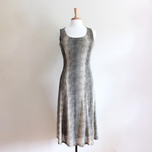 Vintage 1990s Snakeskin Print Stretch Mesh Dress