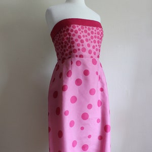 Vintage Y2K Kay Unger Pink Polka Dot Strapless Dress image 4