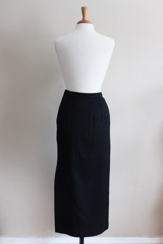 Vintage 100% Wool Black Long Skirt - image 8