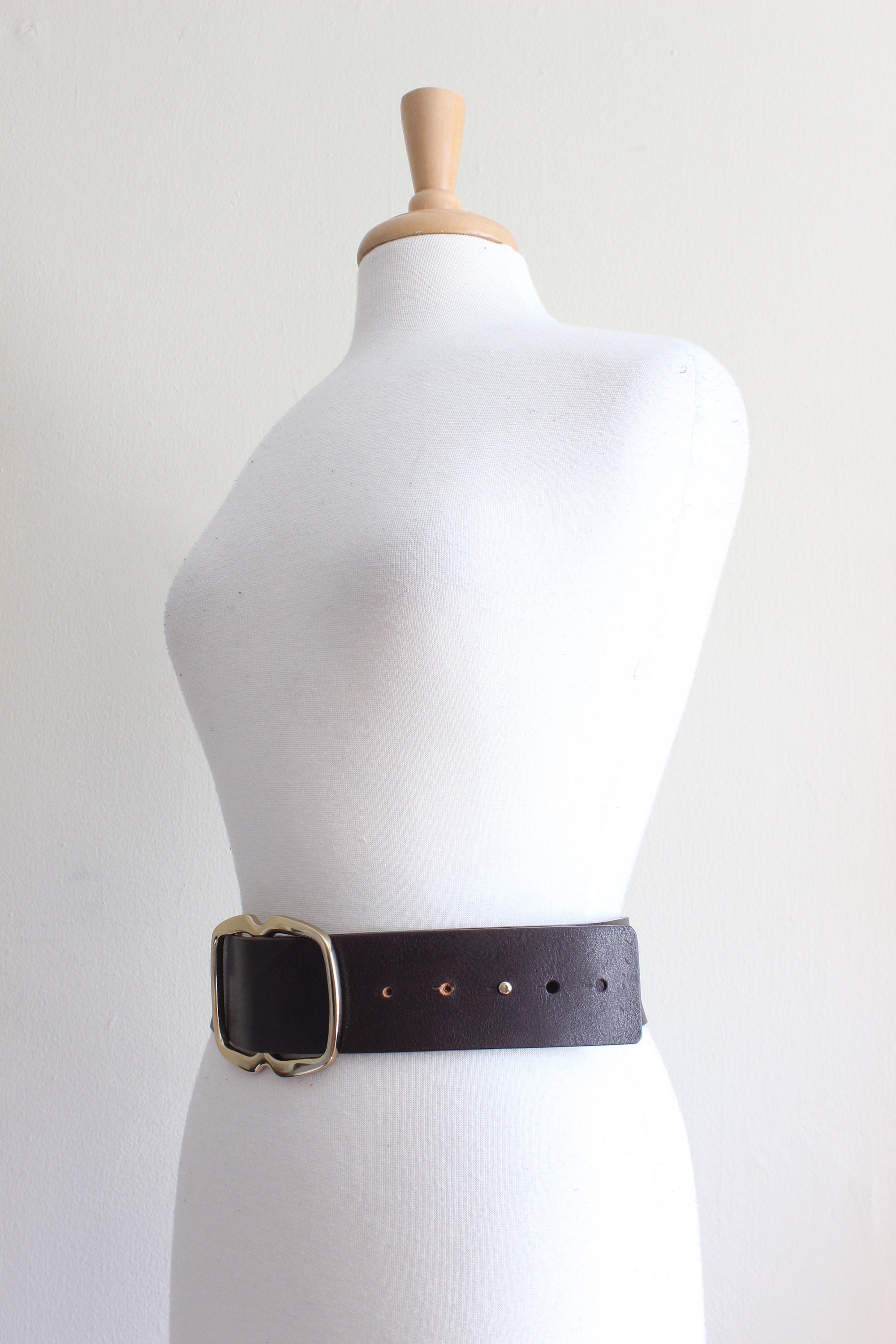Vintage 1990s Banana Republic Brown Leather Wide Belt - Etsy display picture 1