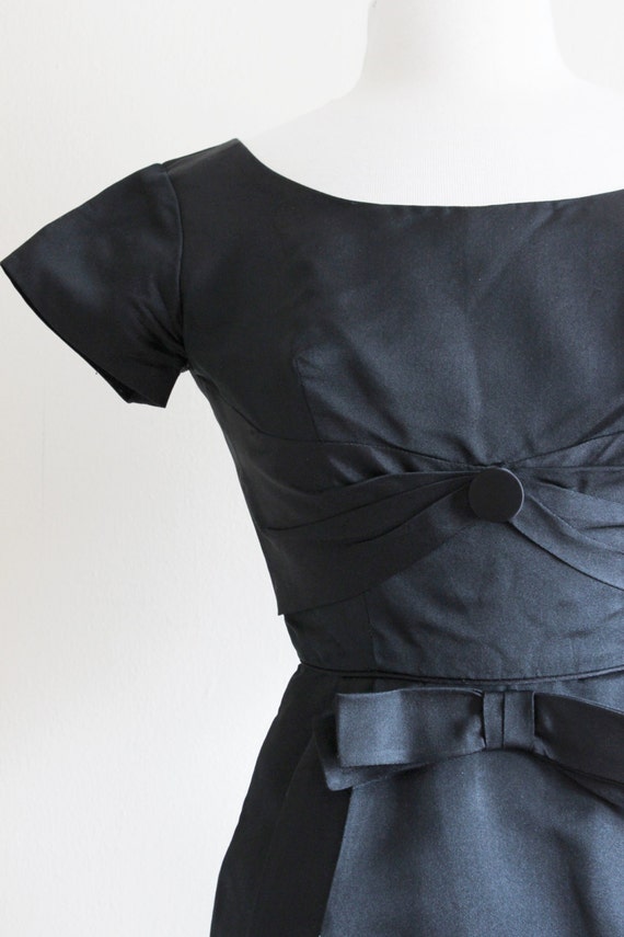 Vintage 1960s An Arkay Short Sleeve Black Mini Dr… - image 4