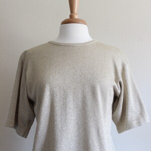 Vintage Metallic Gold Lurex Knit Short Sleeve Top image 3