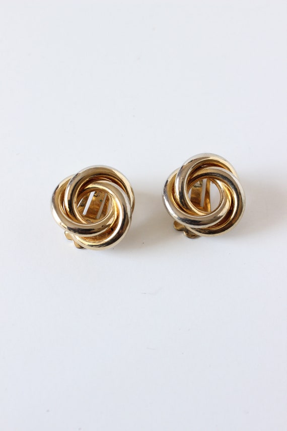 Vintage Coro Gold Tone Knot Twist Earrings - image 4