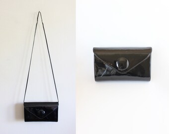 Vintage 1980s Andé Black Patent Clutch Bag