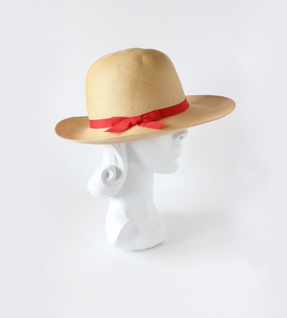 Vintage Liz Claiborne Wide Brim Straw Sun Hat