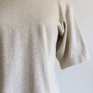 Vintage Metallic Gold Lurex Knit Short Sleeve Top image 4