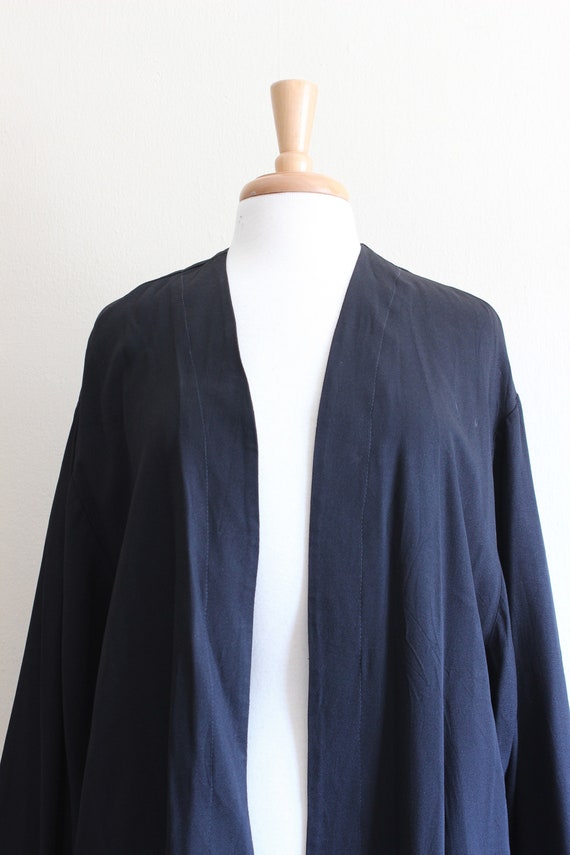 Vintage Slouchy Black Crepe Minimalist Boxy Jacket - image 3