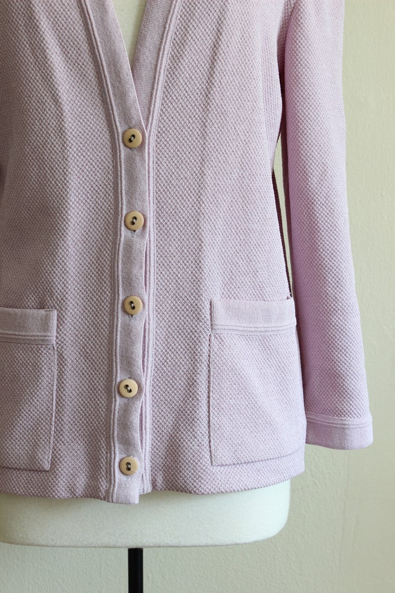 Vintage 1970s Castleberry Lavender Cardigan Sweat… - image 5