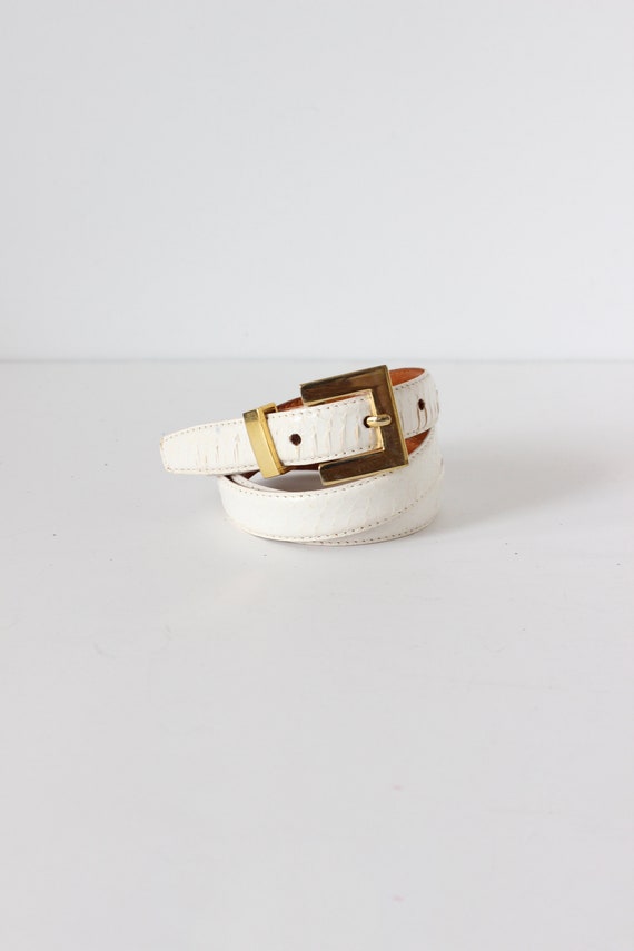 Vintage Jana for Magid White Snakeskin Belt - Etsy