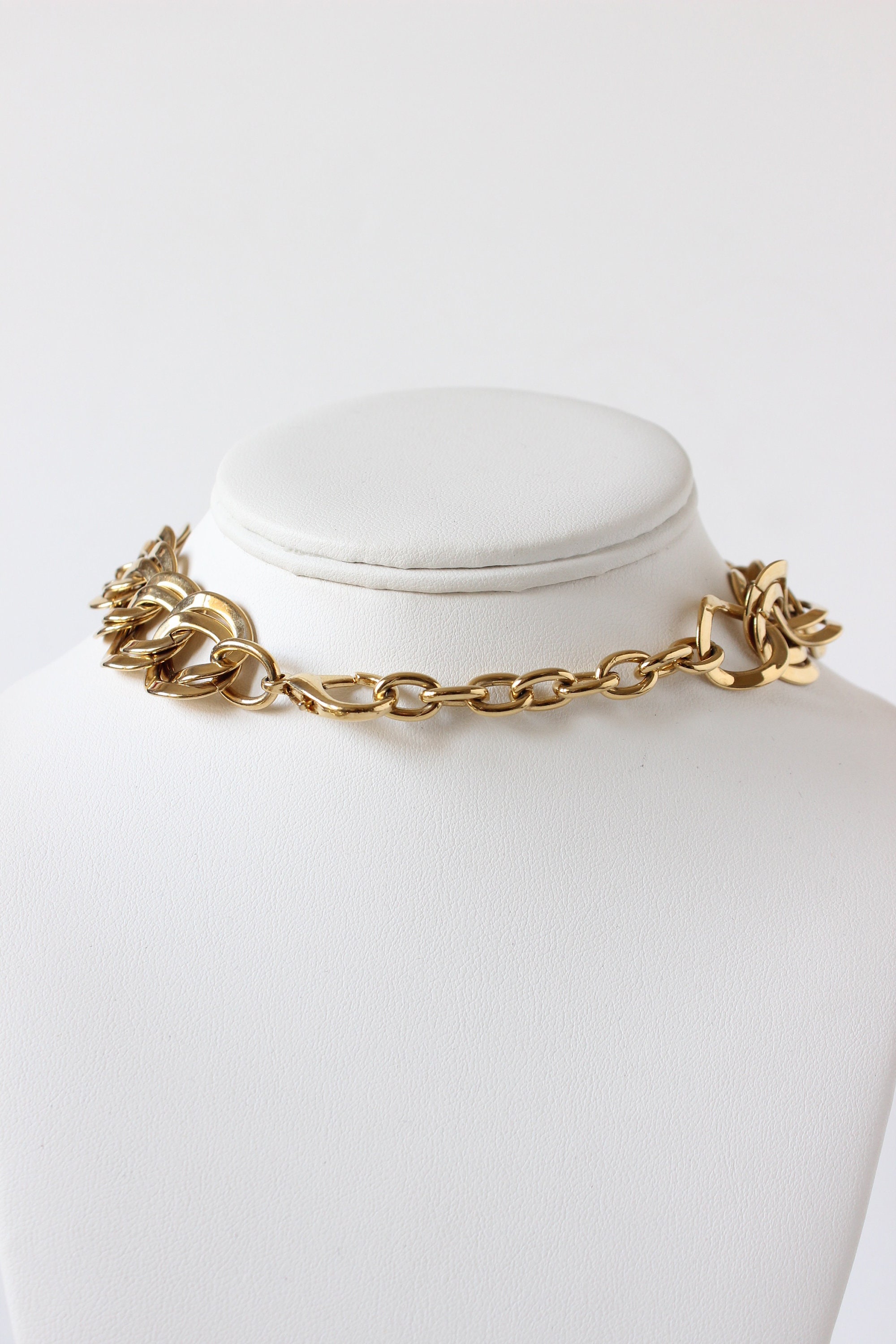 Vintage Chunky Gold Tone Chain Necklace - Etsy