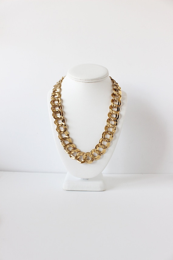 Vintage Chunky Gold Tone Chain Necklace