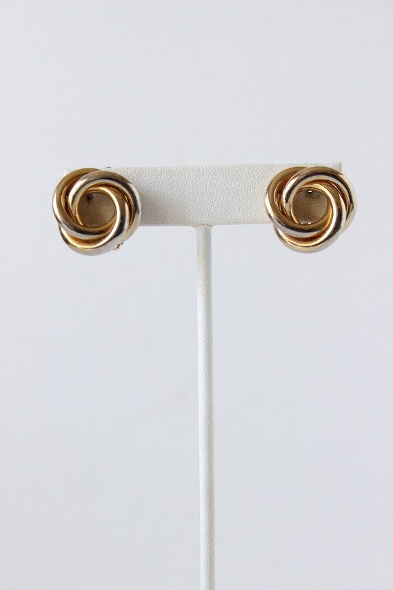 Vintage Coro Gold Tone Knot Twist Earrings - image 2