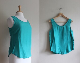 Vintage Capezio Teal Silk Tank Top