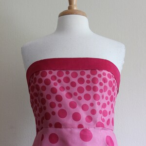 Vintage Y2K Kay Unger Pink Polka Dot Strapless Dress image 3