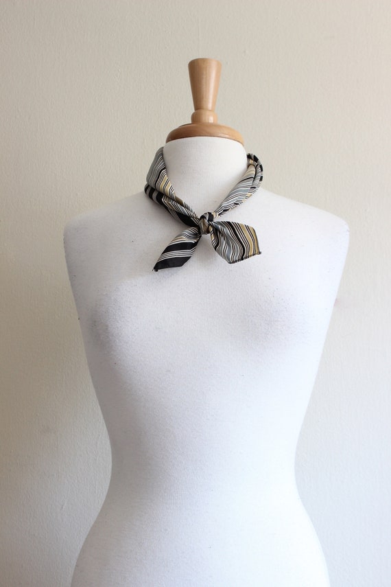 Vintage Neutral Stripes Square Scarf - image 7