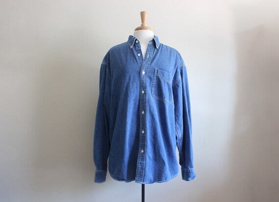90'S Banana Republic Denim Jacket, Men's Size Small, Vintage cotton blue type Vintage Second Hand