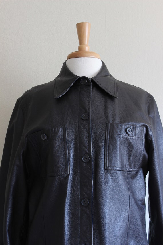 Vintage Brown-Black Leather Utility Jacket - image 4