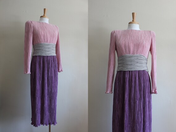 Vintage 1980s Steven Stoller Pink & Purple Fortun… - image 1