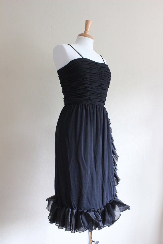 Vintage Jeri New York Black Ruffle Dress - image 5