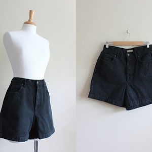 Vintage High Rise Black 100% Cotton Denim Shorts