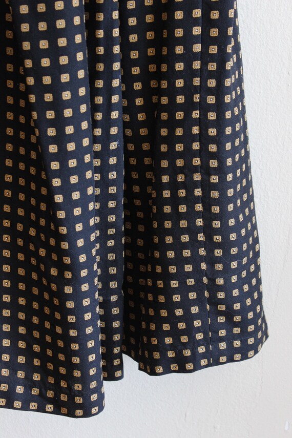 Vintage Gold & Black Print Full Midi Skirt - image 4