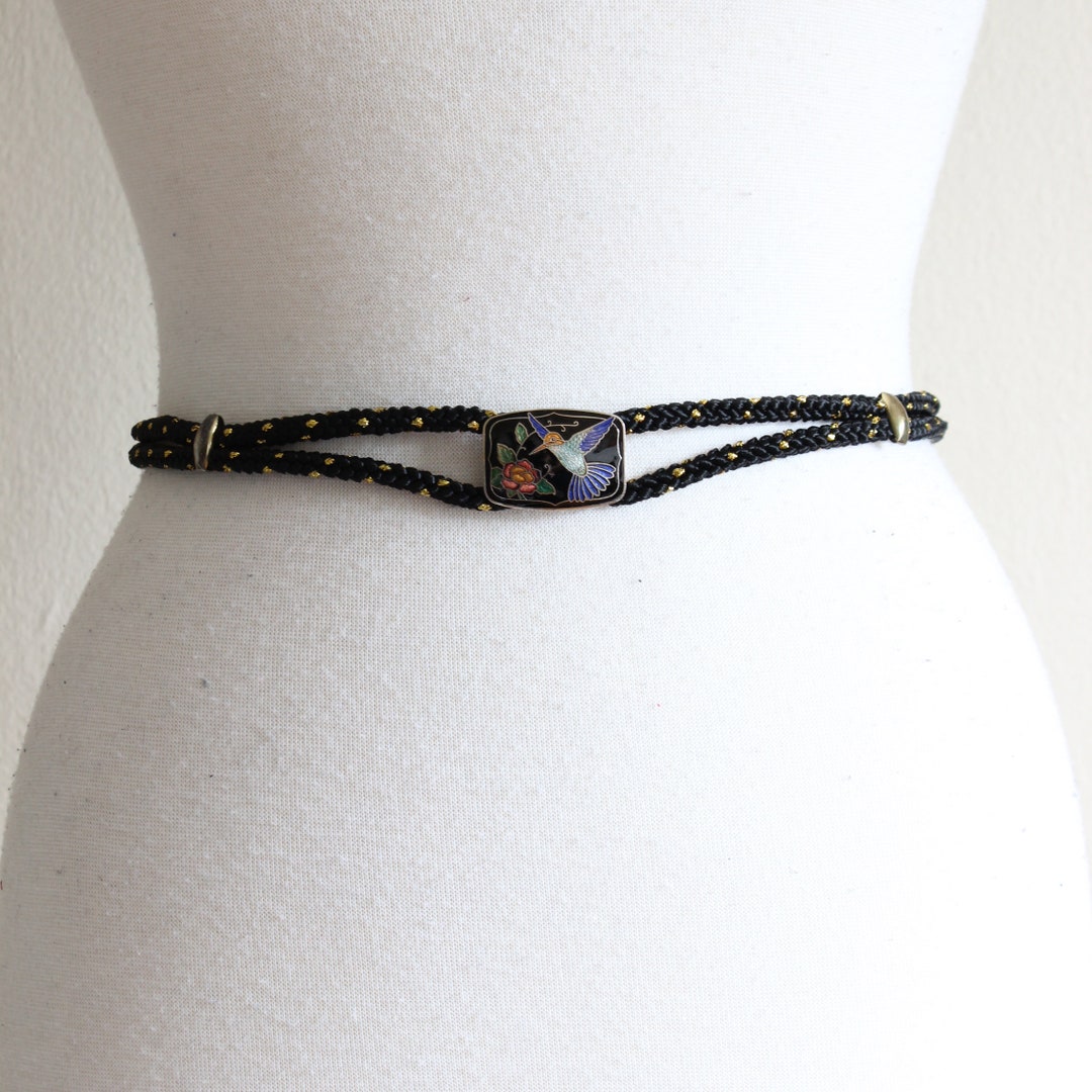 Black Cincher Belt with Gold Braids  by Aries