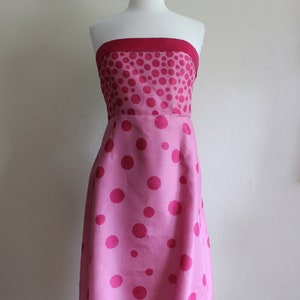 Vintage Y2K Kay Unger Pink Polka Dot Strapless Dress image 2