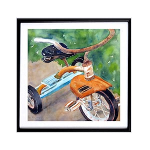 Bike Décor, Bicycle decor colorful bike art watercolor print, Christmas, Fathers day, gift, framed or unframed by LaBerge Muren,