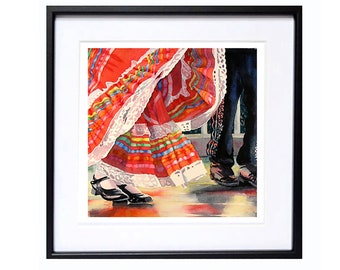 Oaxaca MEIXCAM child dancing Fine Art Gift, framed or unframed, by Nancy Laberge Muren, 1346