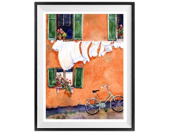 Poster of Laundry Room, art print decor ,Fine art , Green Orang, by LaBerge Muren 7960