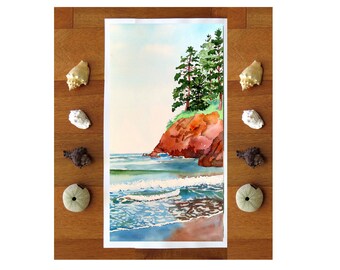 Down by the, seashore beach woodland coastline, wal art decor by LaBerge Muren, 6899/copy