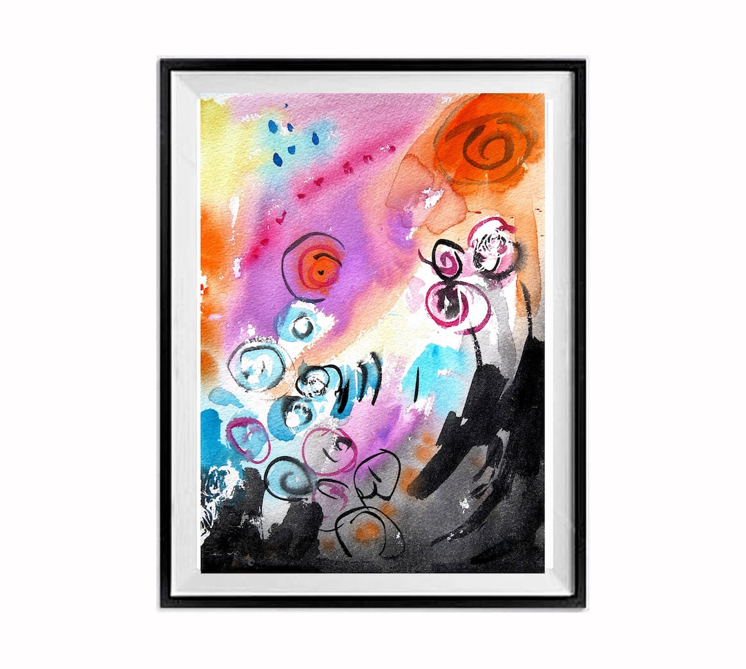 Abstract Decor, Modern Wall Art Decor, Expressionist Wall Prints Black