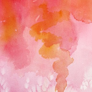 Abstract Watercolor Pink Print, Abstract Watercolor Orange Print, Coral Color Print, Free Shipping, . 2 image 5