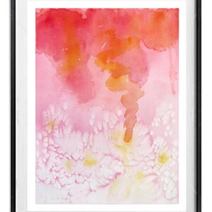 Abstract Watercolor Pink Print, Abstract Watercolor Orange Print, Coral Color Print, Free Shipping, . 2 image 6