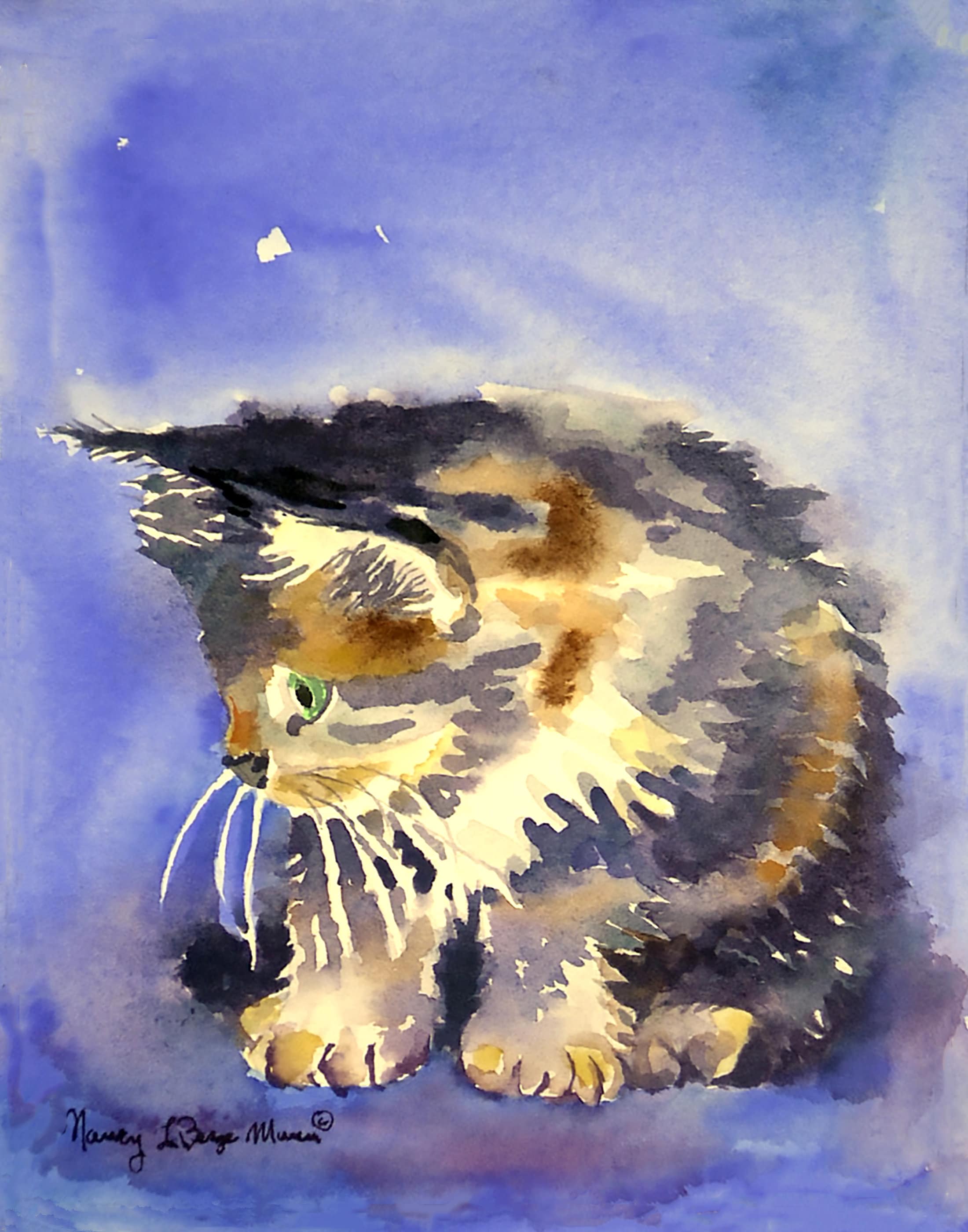 Calico Kitten Watercolor Art Print, Cat Lover Wall Decor - Etsy, image size:2200x2800
