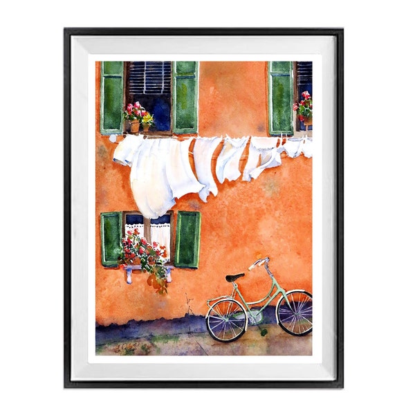 Laundry print painting woman's work art wall, decor art woman at work, Framed or unframed by LaBege Muren, 662593351