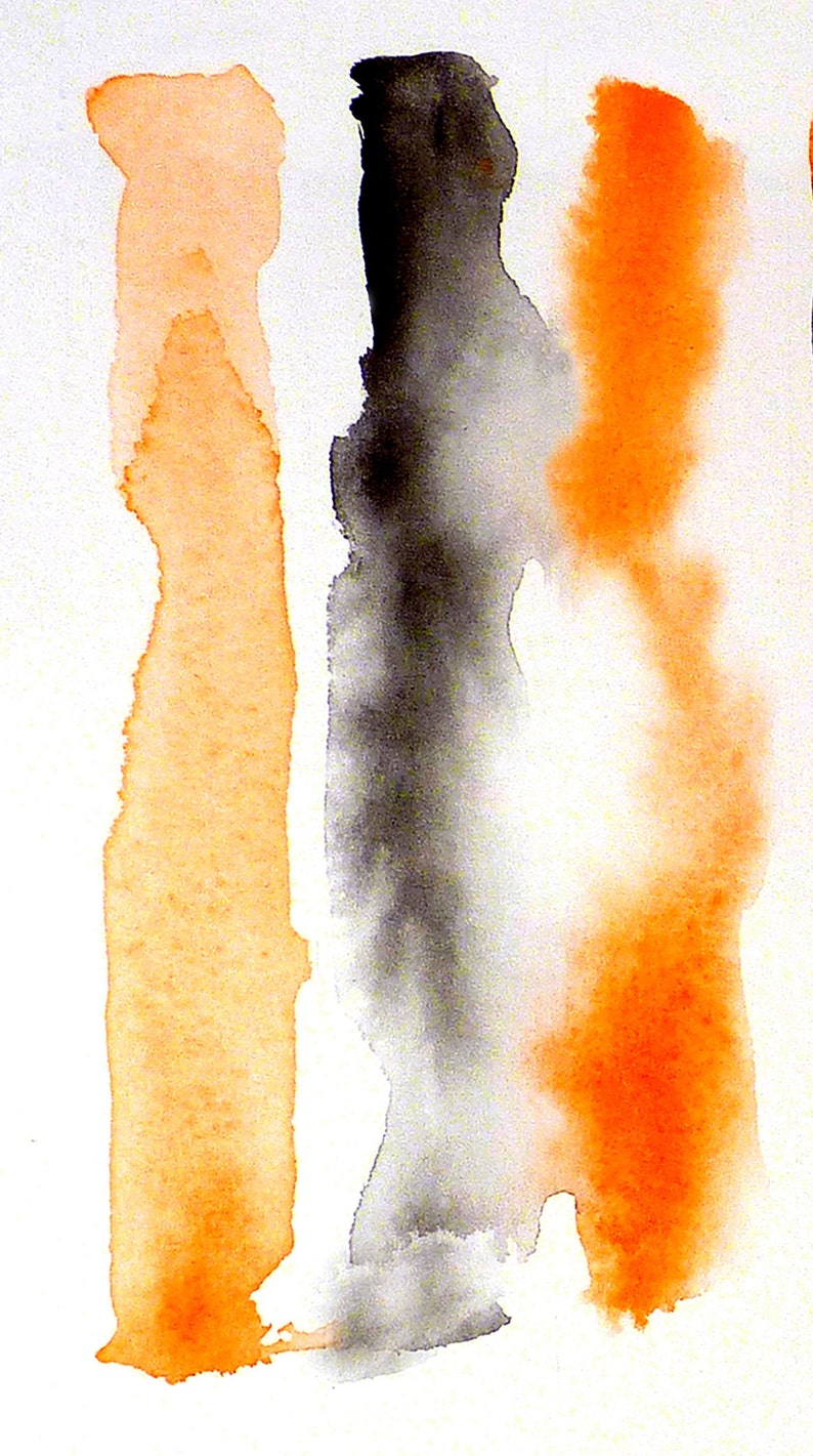 Orange Abstract Painting Grey Abstract Art Abstract Print Etsy