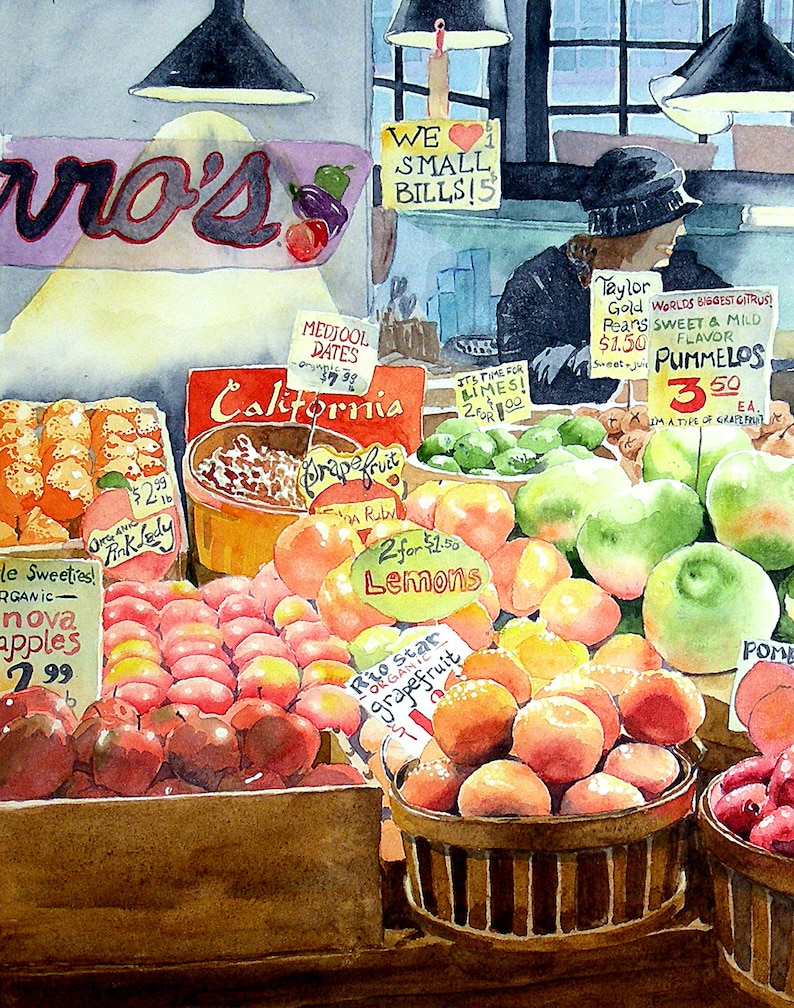 Kitchen Wall Art Fruit Fruit food print Colorful Outdoor | Etsy