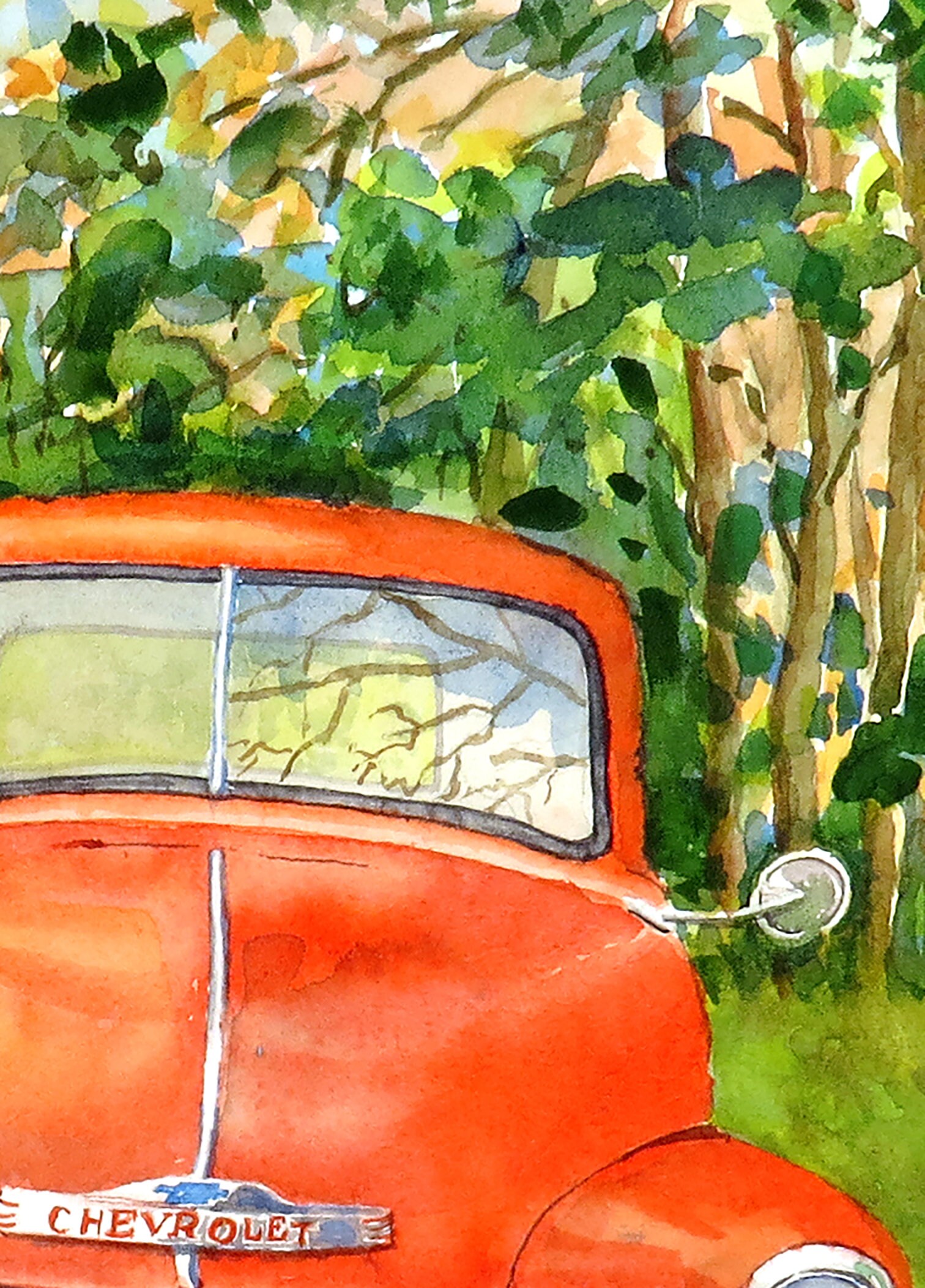Original watercolor truck art wall art Pick up truck wall Etsy