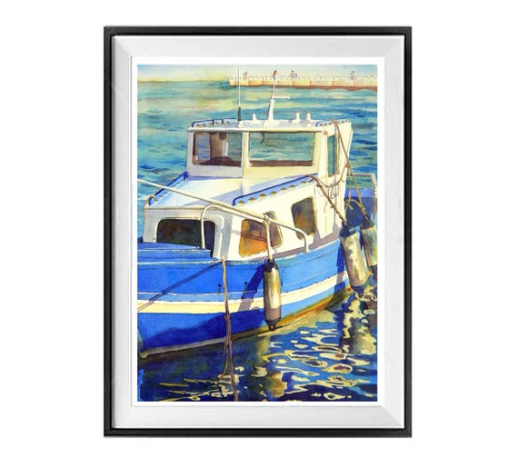 航海船：港の絵画版画 - Etsy 日本