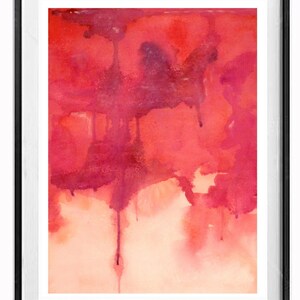 Abstract Painting Print Magenta, Pink Modern Style Drip art, Bright abstract wall art, Watercolor abstract, . 1 image 2