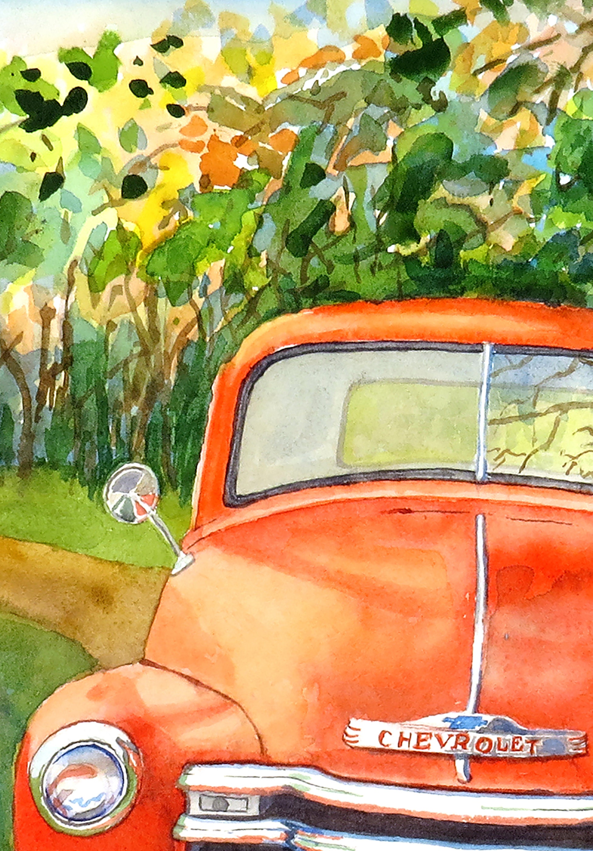 Original watercolor truck art wall art Pick up truck wall Etsy